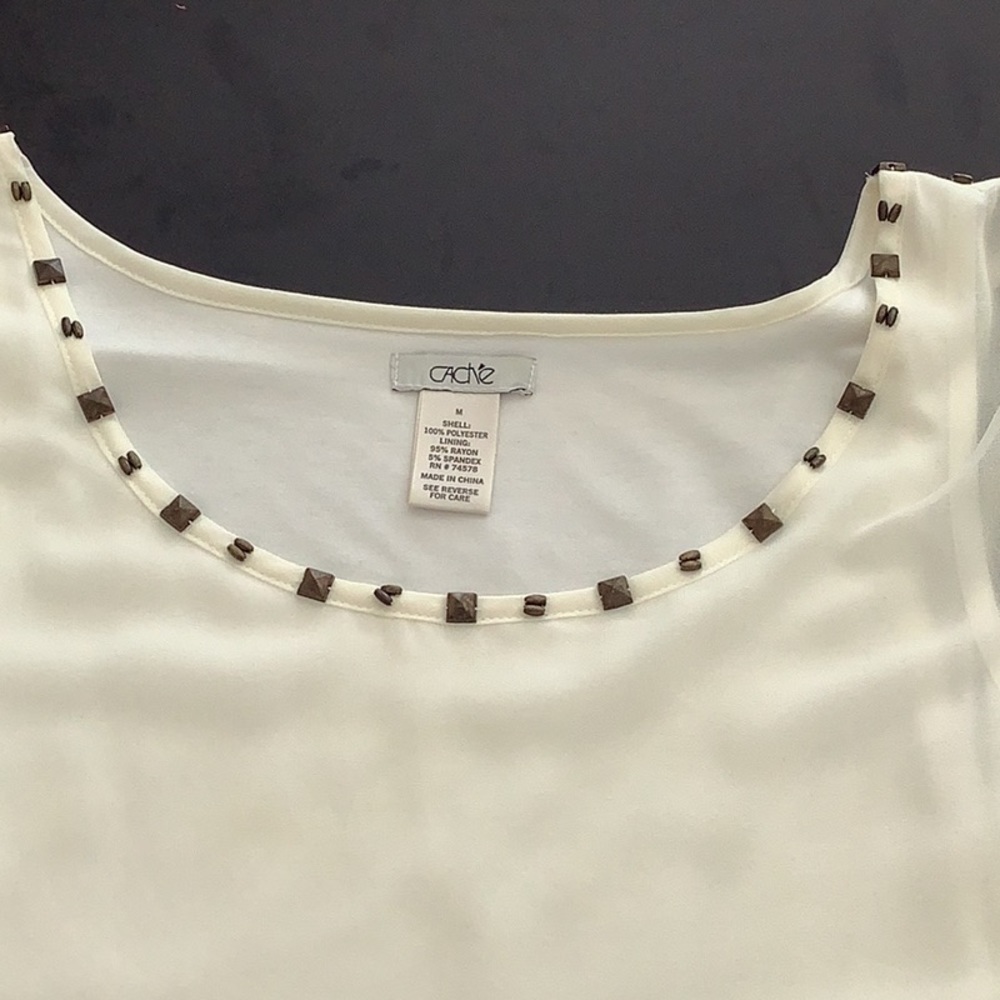 Cache Sheer Cream Color Top - Picture 9 of 9
